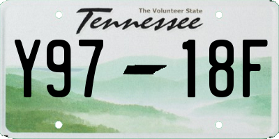TN license plate Y9718F