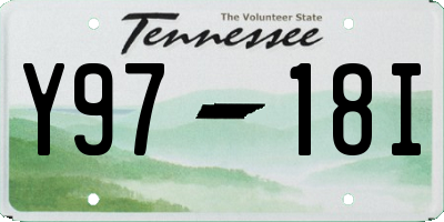 TN license plate Y9718I