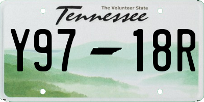 TN license plate Y9718R
