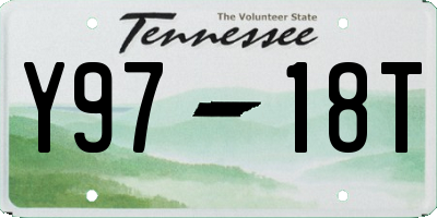 TN license plate Y9718T