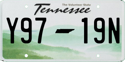 TN license plate Y9719N