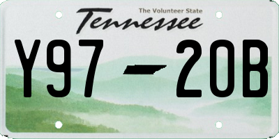 TN license plate Y9720B