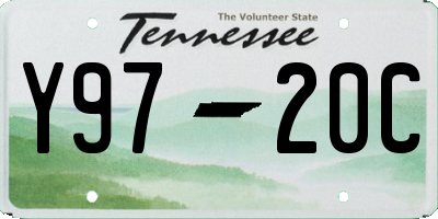 TN license plate Y9720C