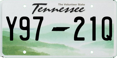 TN license plate Y9721Q
