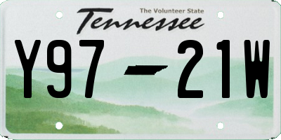 TN license plate Y9721W