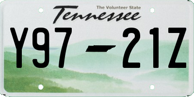 TN license plate Y9721Z