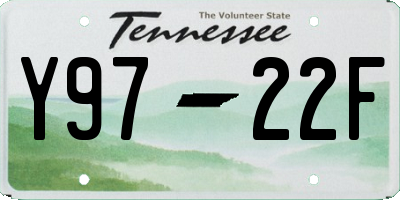TN license plate Y9722F