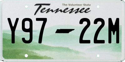 TN license plate Y9722M