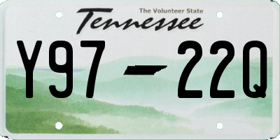 TN license plate Y9722Q