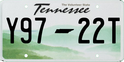 TN license plate Y9722T