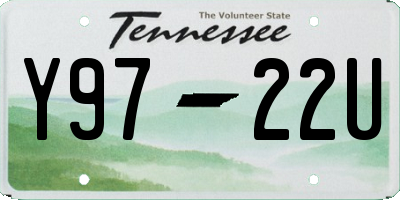 TN license plate Y9722U