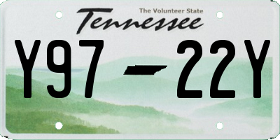 TN license plate Y9722Y