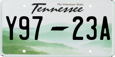 TN license plate Y9723A