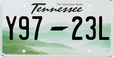 TN license plate Y9723L