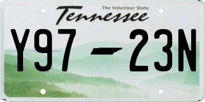 TN license plate Y9723N