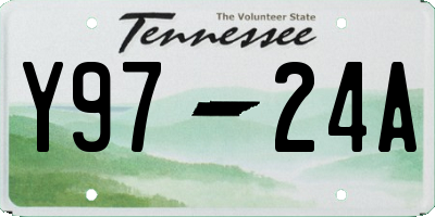 TN license plate Y9724A
