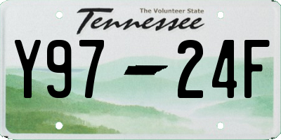 TN license plate Y9724F