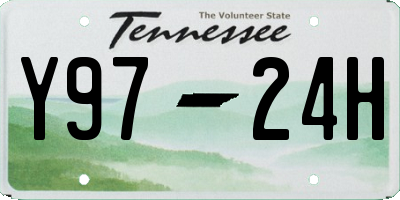 TN license plate Y9724H