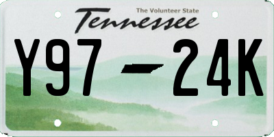 TN license plate Y9724K