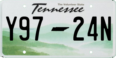 TN license plate Y9724N