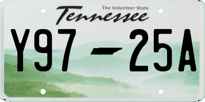 TN license plate Y9725A