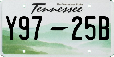 TN license plate Y9725B