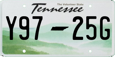 TN license plate Y9725G