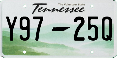 TN license plate Y9725Q
