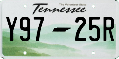 TN license plate Y9725R