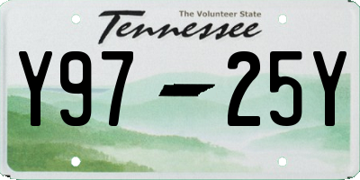TN license plate Y9725Y