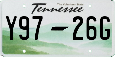 TN license plate Y9726G