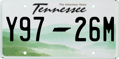 TN license plate Y9726M