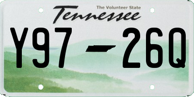 TN license plate Y9726Q