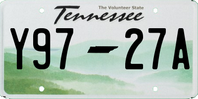 TN license plate Y9727A