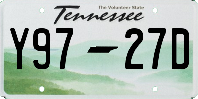 TN license plate Y9727D