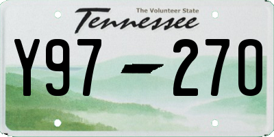 TN license plate Y9727O
