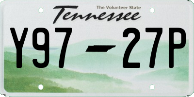 TN license plate Y9727P