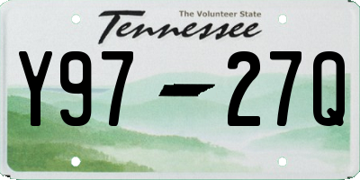 TN license plate Y9727Q