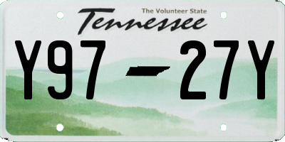 TN license plate Y9727Y