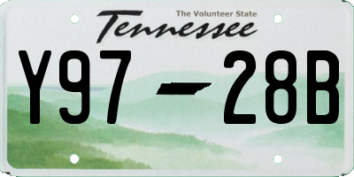 TN license plate Y9728B
