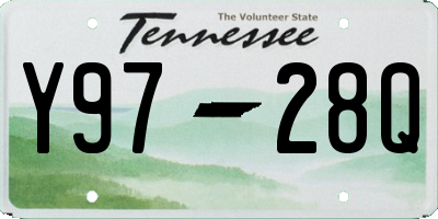 TN license plate Y9728Q