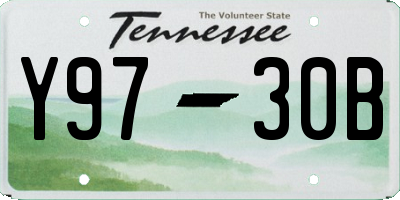 TN license plate Y9730B