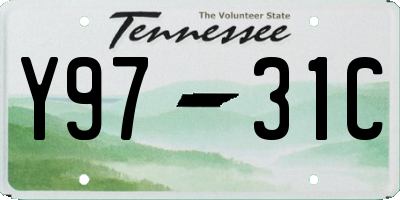 TN license plate Y9731C
