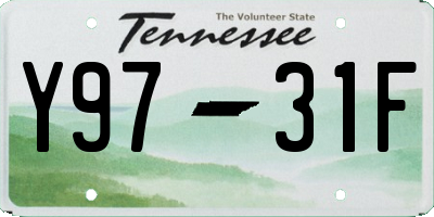 TN license plate Y9731F