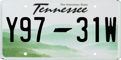 TN license plate Y9731W