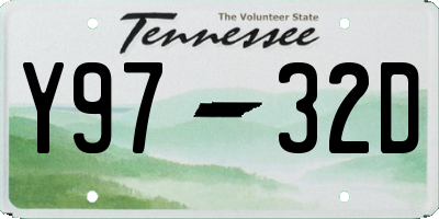 TN license plate Y9732D