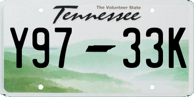 TN license plate Y9733K