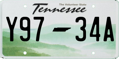 TN license plate Y9734A