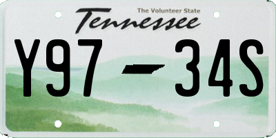 TN license plate Y9734S