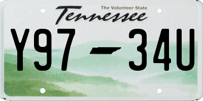 TN license plate Y9734U